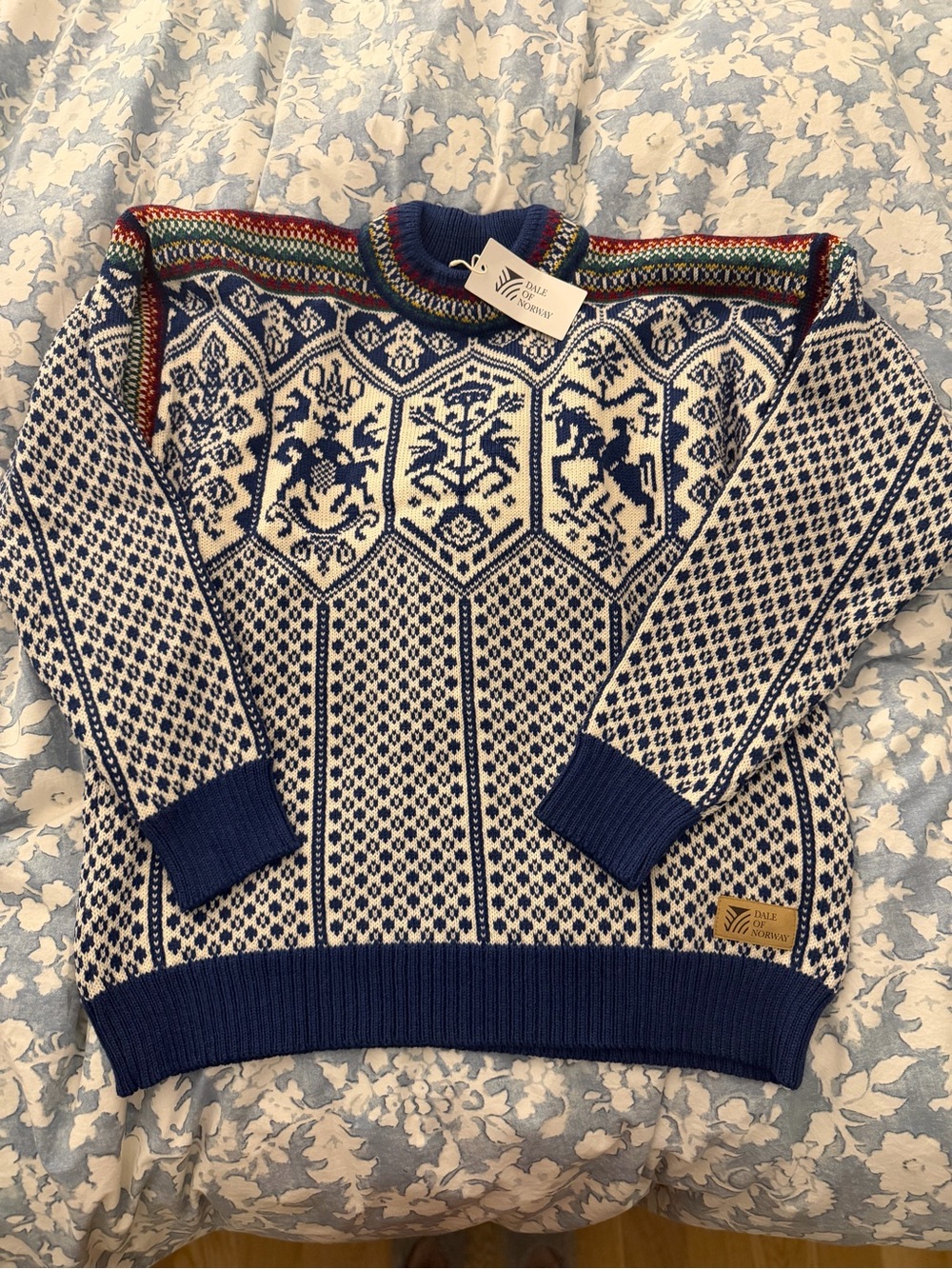 Dale of Norway Blue & White Nordic “1994 Mascot Sweater”